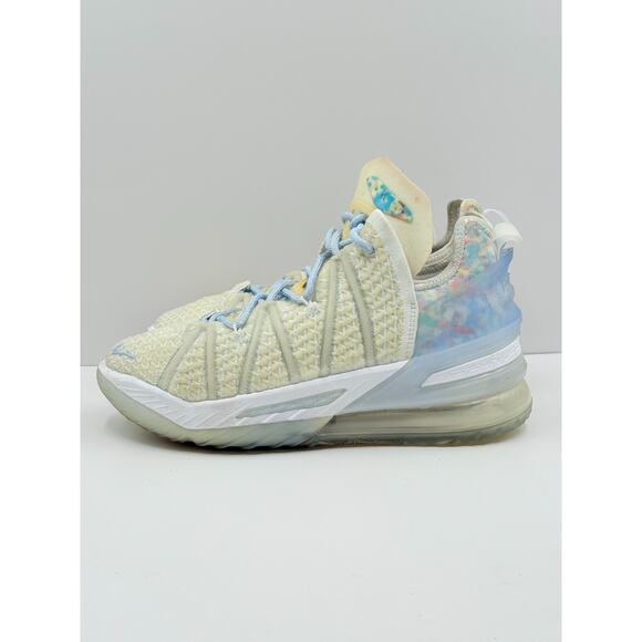 Nike Lebron 18 Mens Size 7 Ivory Blue Tint Play for the Future Shoes CW3156-400 - Picture 3 of 8